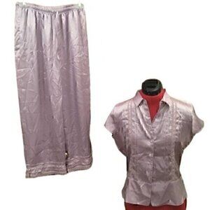 Cabernet Pajama Set Shortsleeve Top Pant Lavender Periwinkle S
